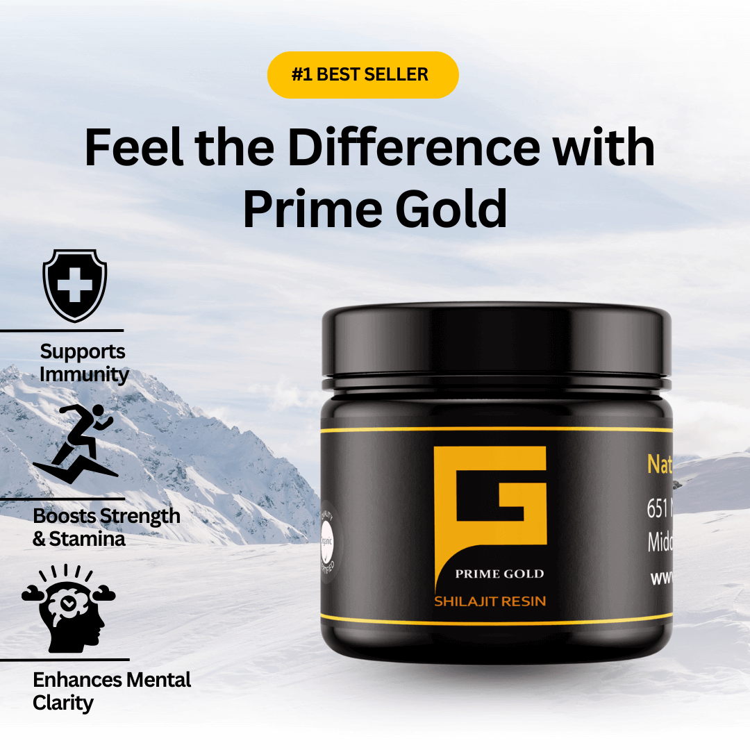 Prime Gold Shilajit with purity certification label