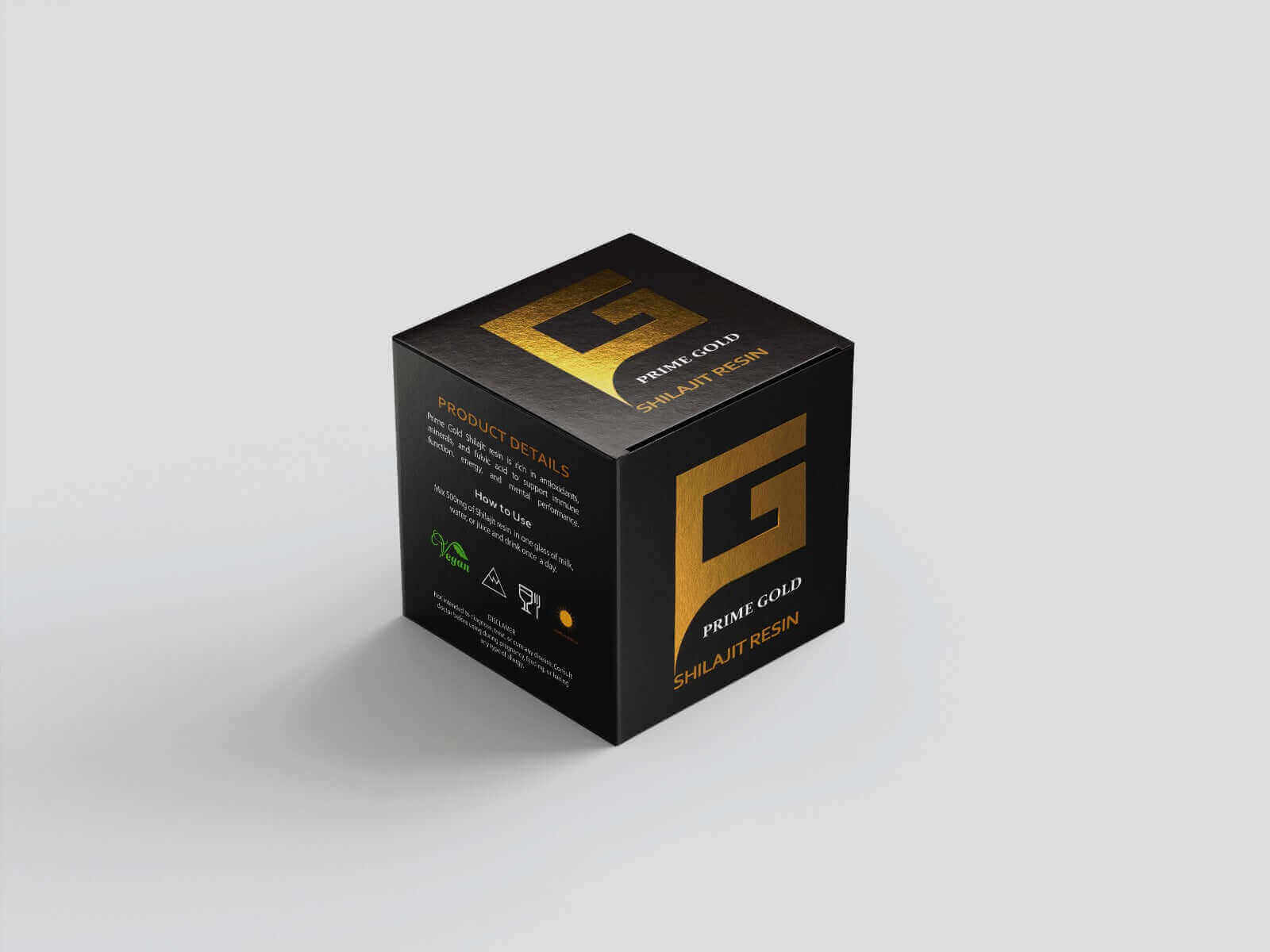 Prime Gold Shilajit packaging box front
